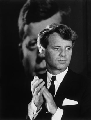 Robert F. Kennedy with JFK photo