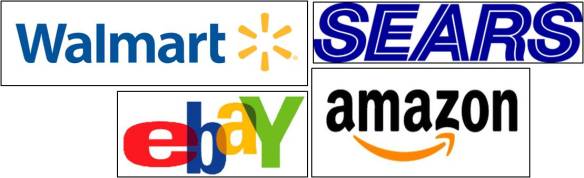 Walmart Sears eBay & Amazon Logos