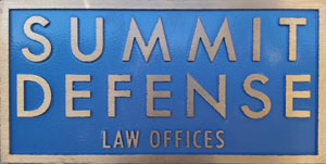Summit Defense Law Offices plaque