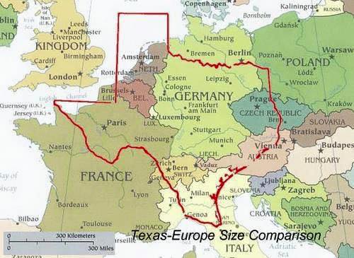 Texas compared to European countries